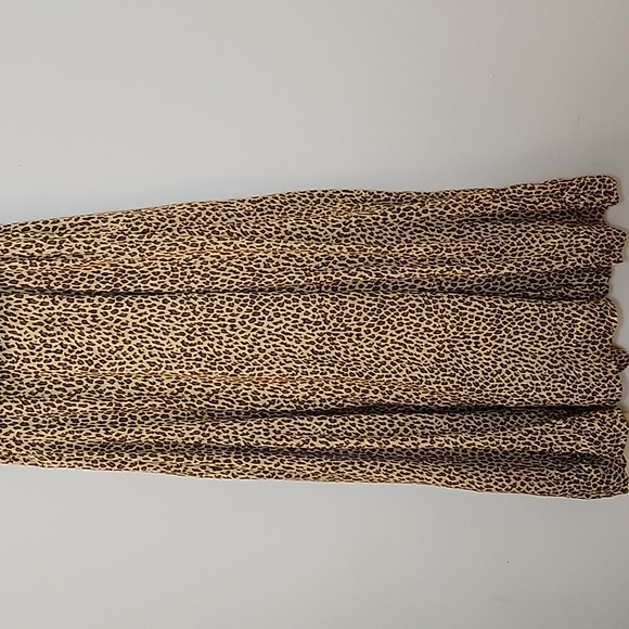 Anthropologie Western Bolano Midi Ruffle Cheetah Button Down Dress MobWife Sz 2 - Picture 12 of 16